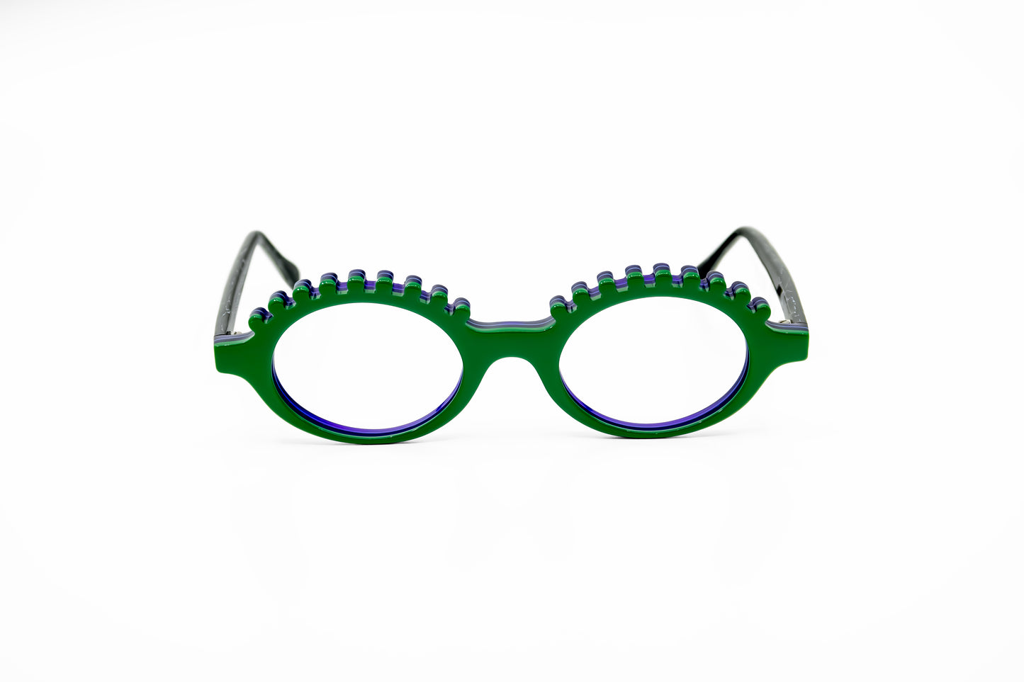 funky oval l lashes layerd custom optical glasses New York