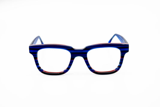 square blue custom optical glasses New York
