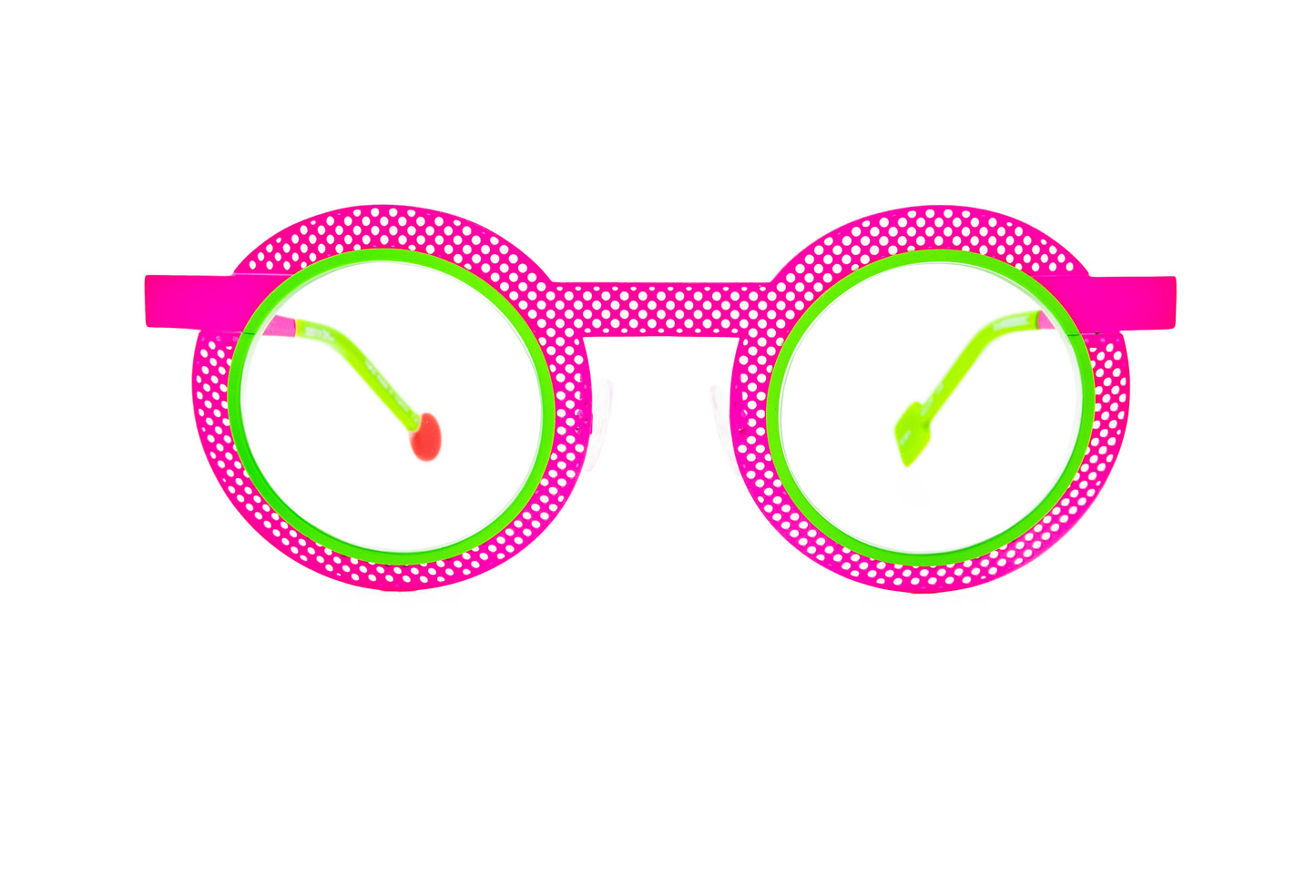 optical glasses round neon pink green metal New York