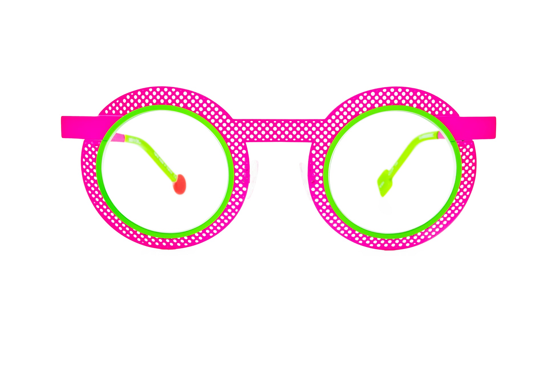 optical glasses round neon pink green metal New York