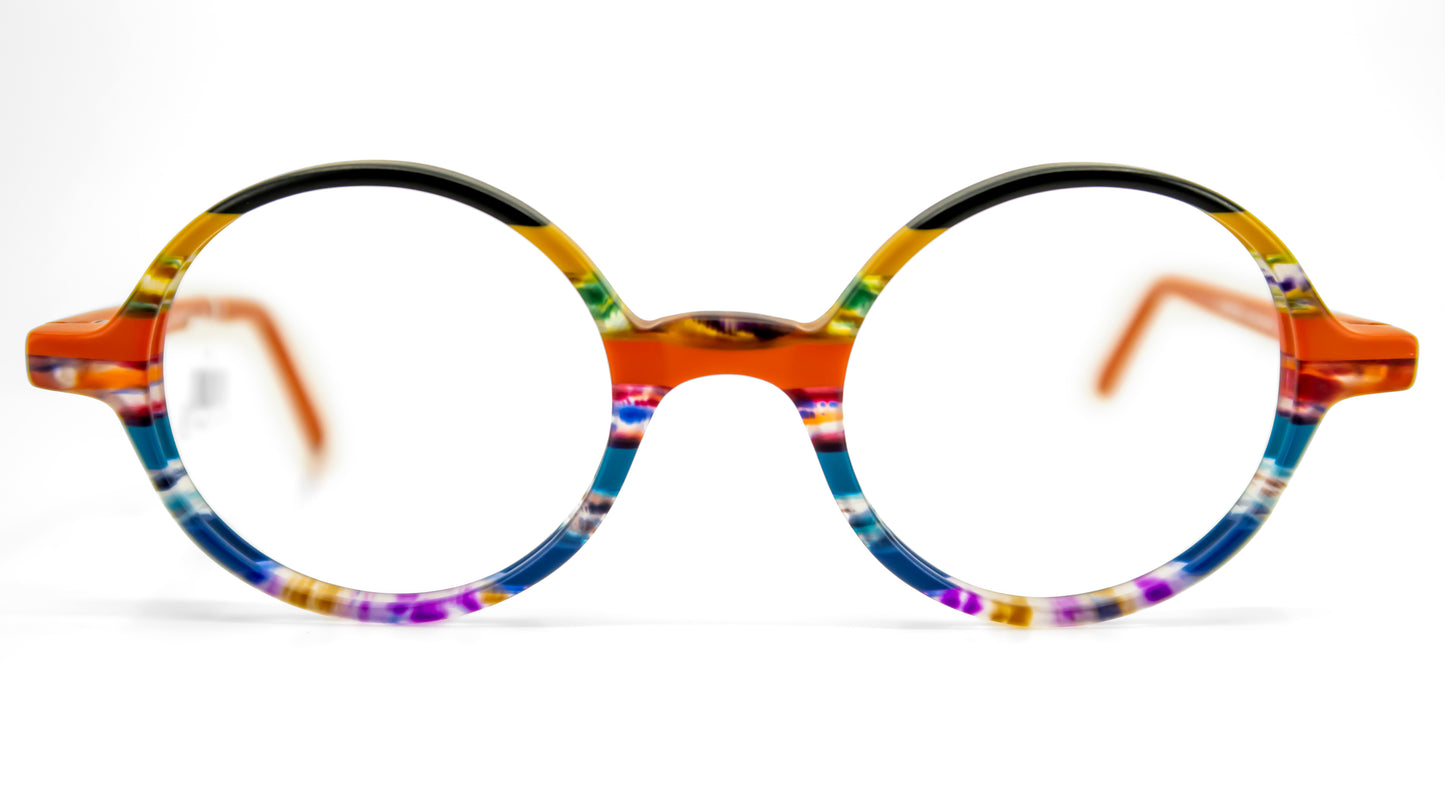 Round Custom colorful stripes unique New York