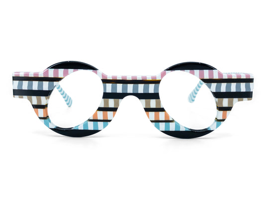 Modified oval 3070 by La Bleu LE Frames Glasses striped
