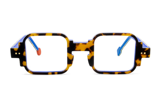 square unique tortoise blue optical glasses New York