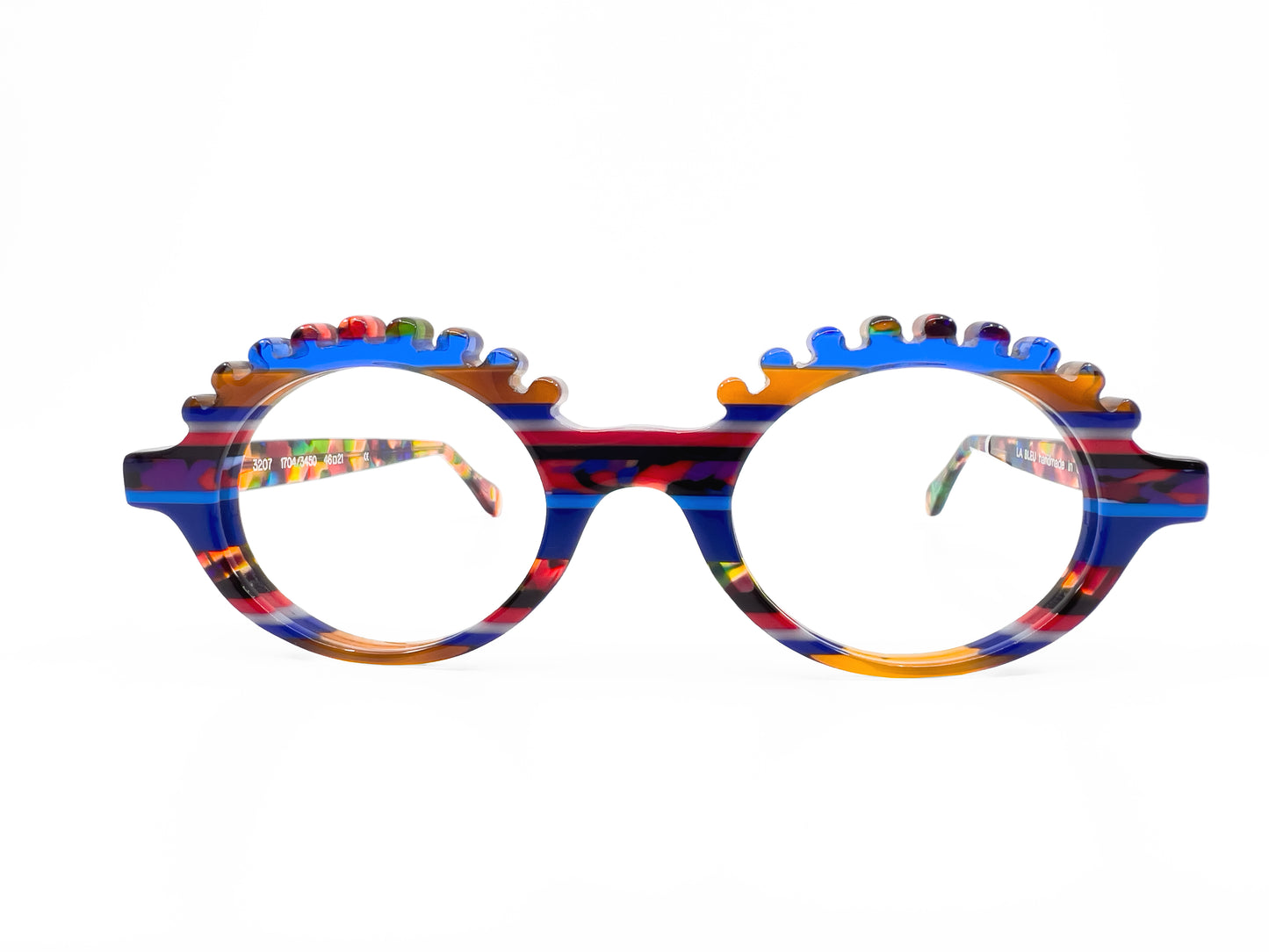funky lashes colorful stripes custom optical glasses New York