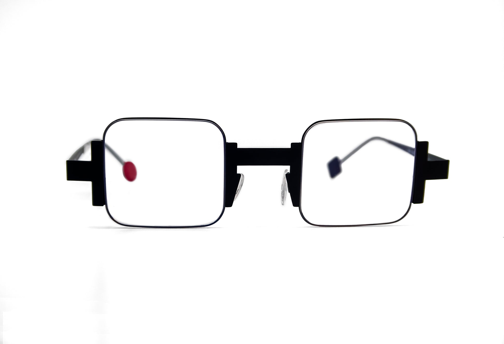 square unique blue metal optical glasses New York