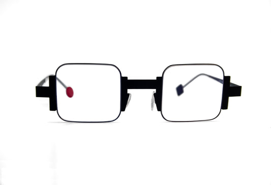 square unique blue metal optical glasses New York