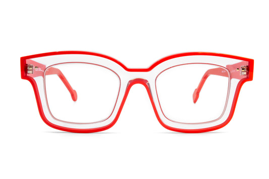 Glasses new york red square