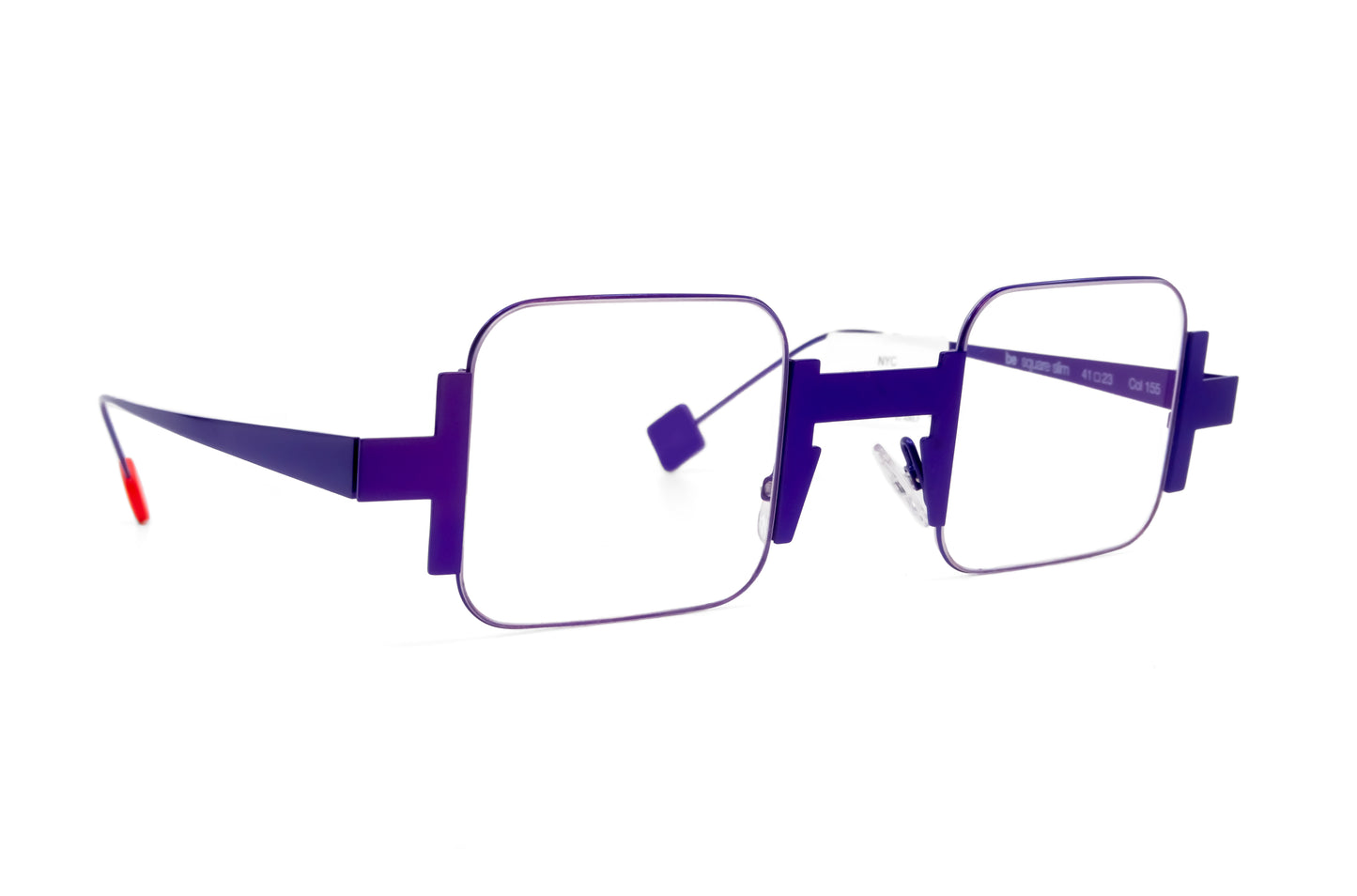 square unique purple metal optical glasses New York