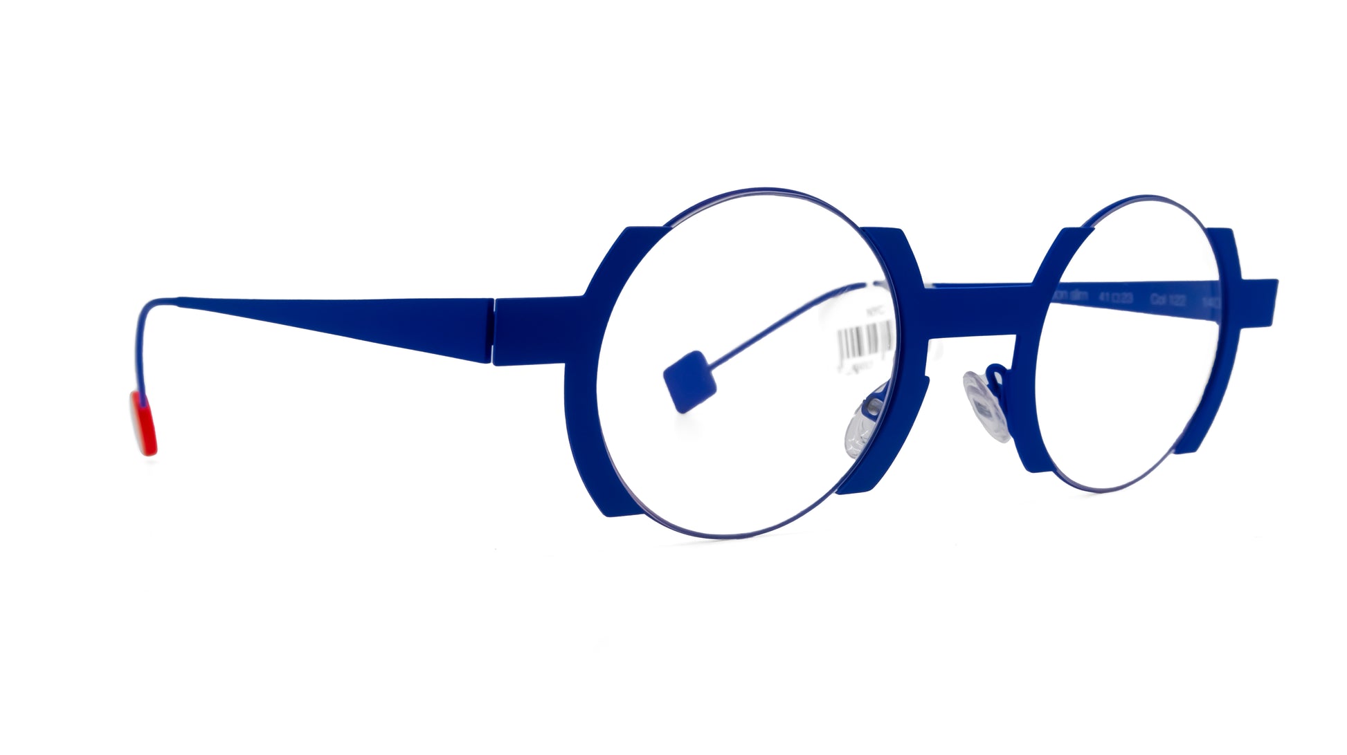 round metal blue glasses New York