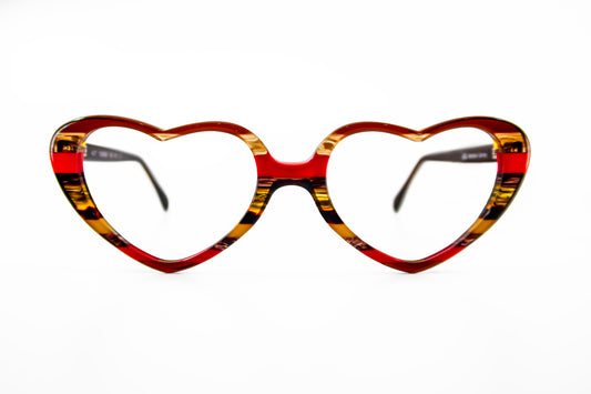 Heart shaped colorful custom optical glasses New York