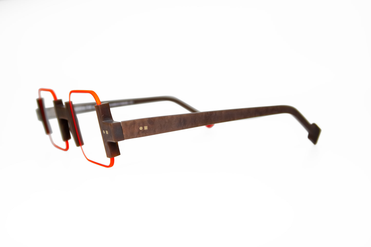 square unique Brown neon orange optical glasses New York