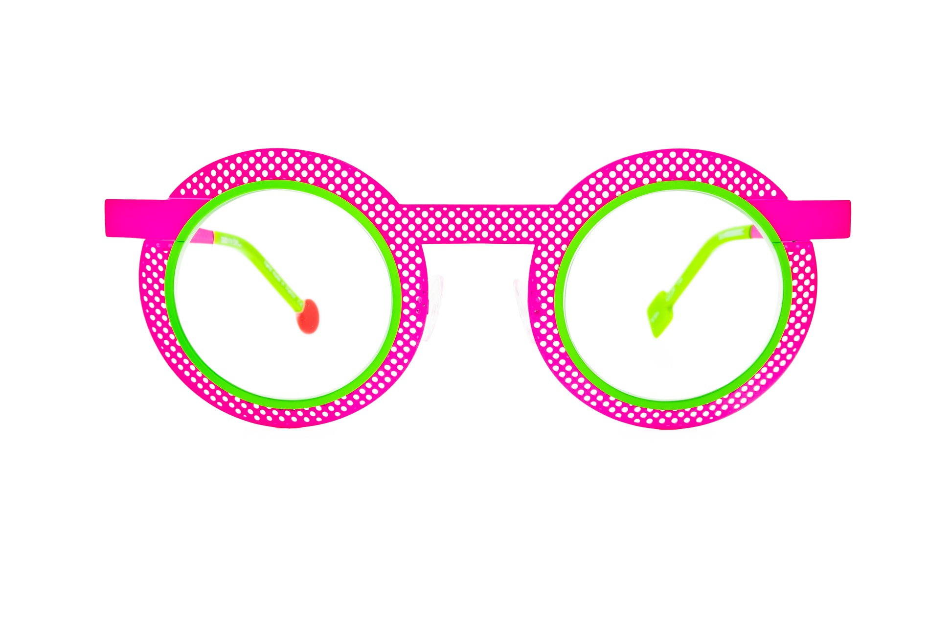 optical glasses round neon pink green metal New York 