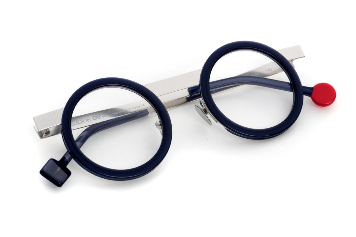 optical glasses round silver blue New york 