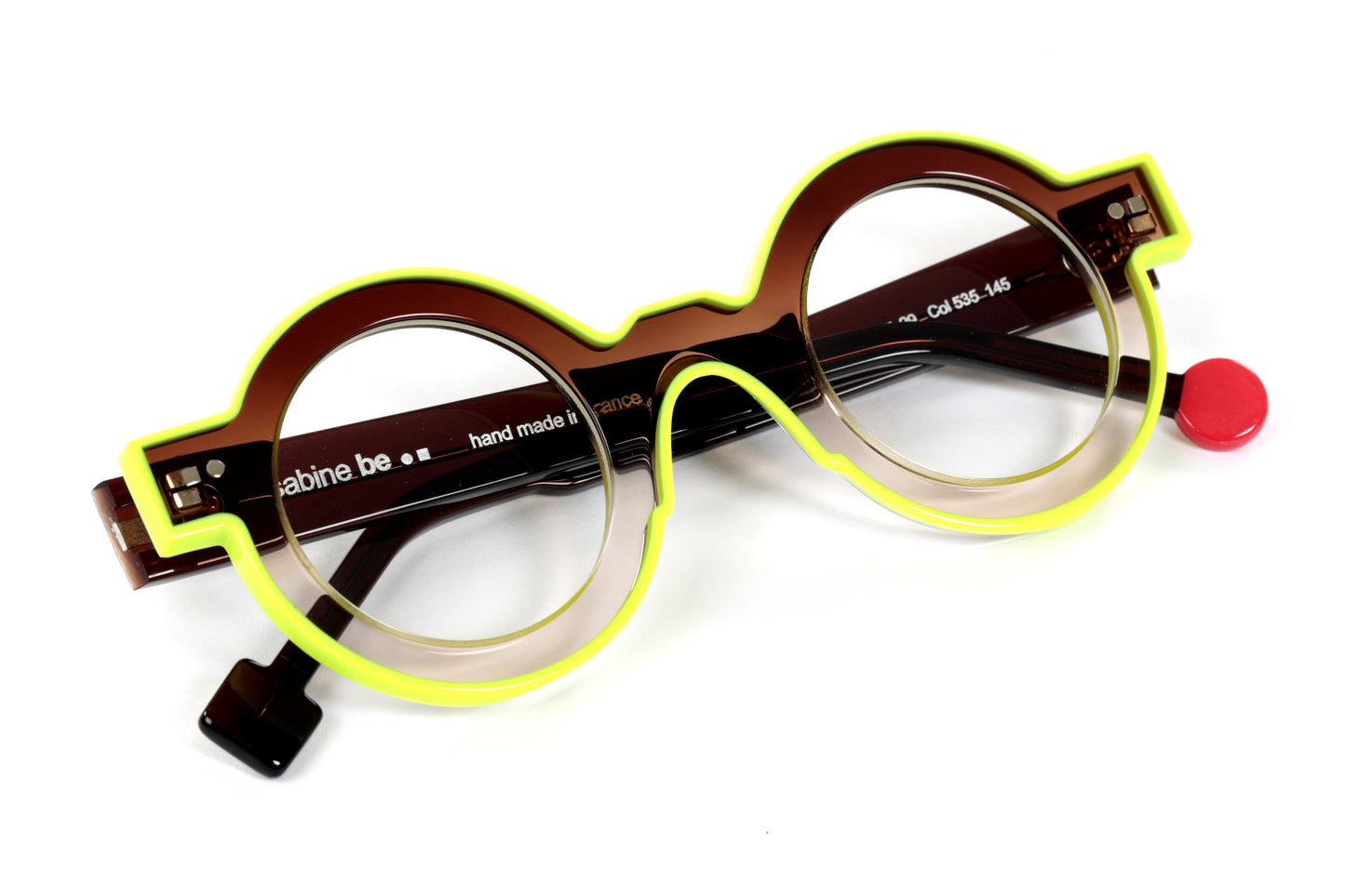 round brown neon optical glasses New York