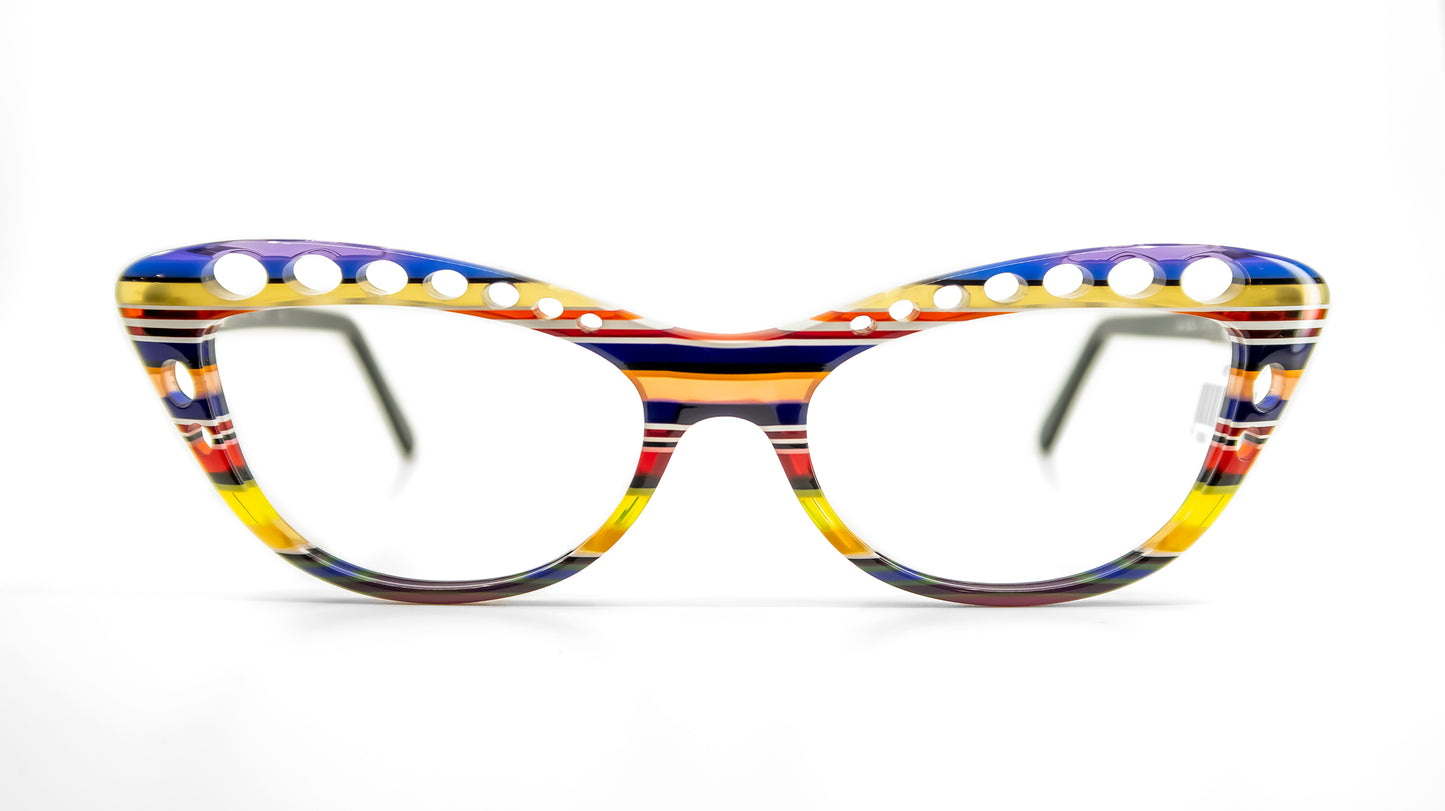 Cateye 3048 by La Bleu Frames Glasses striped