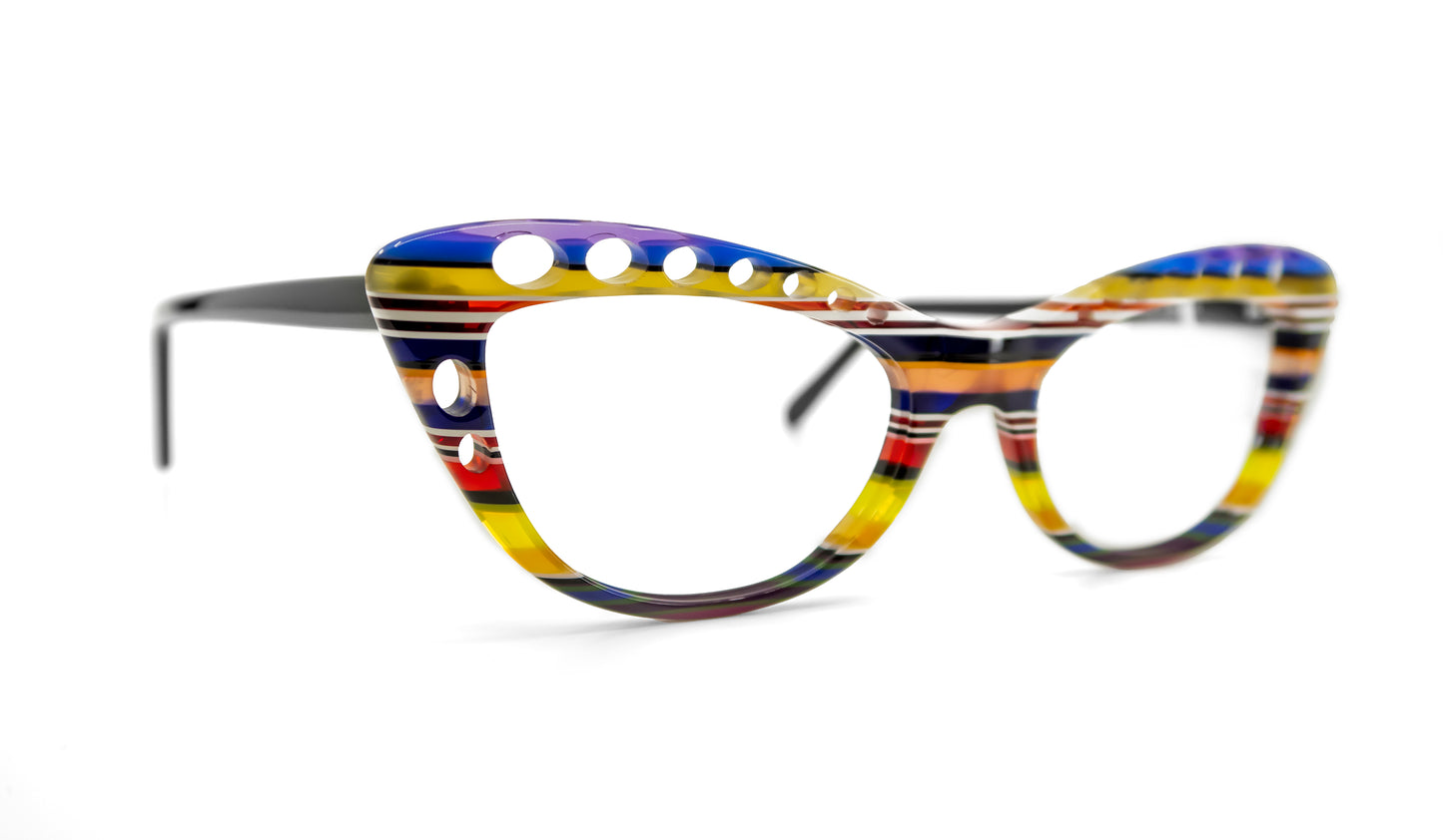 Cateye 3048 by La Bleu Frames Glasses striped