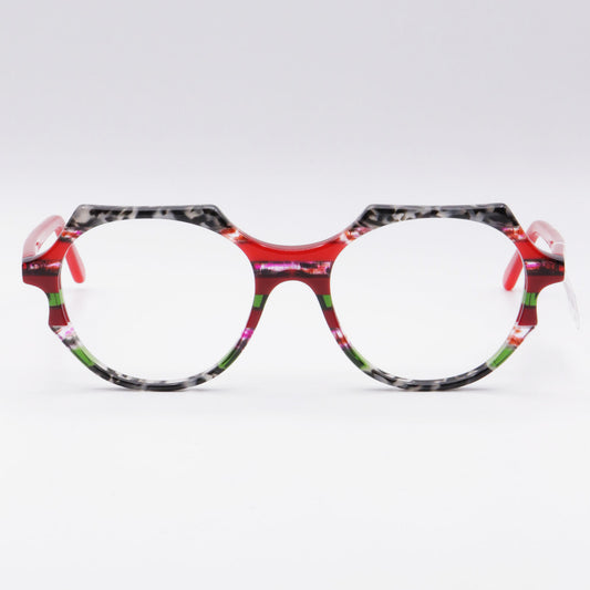Round 2927 by La Bleu Frames Glasses Red and Grey