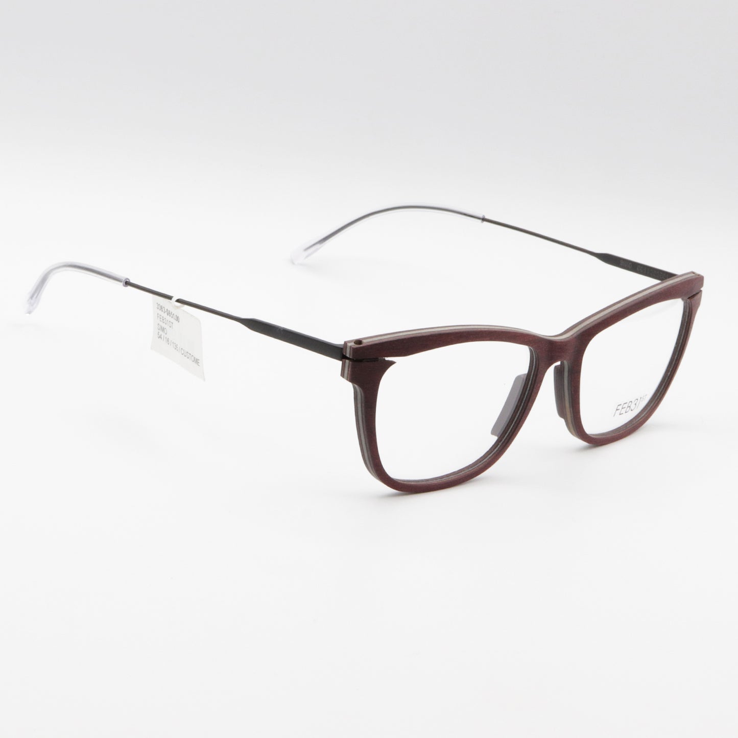 Simo by FEB31st wooden glasses Burgundy Brown