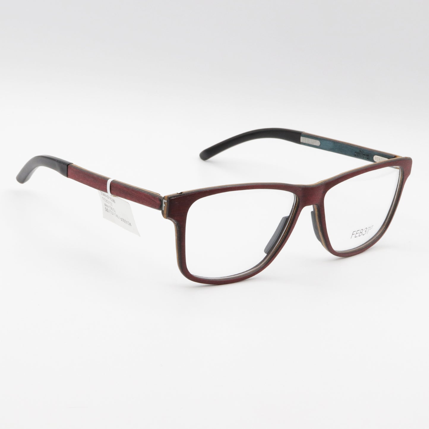 Alex by FEB31st wooden glasses Burgundy and Green