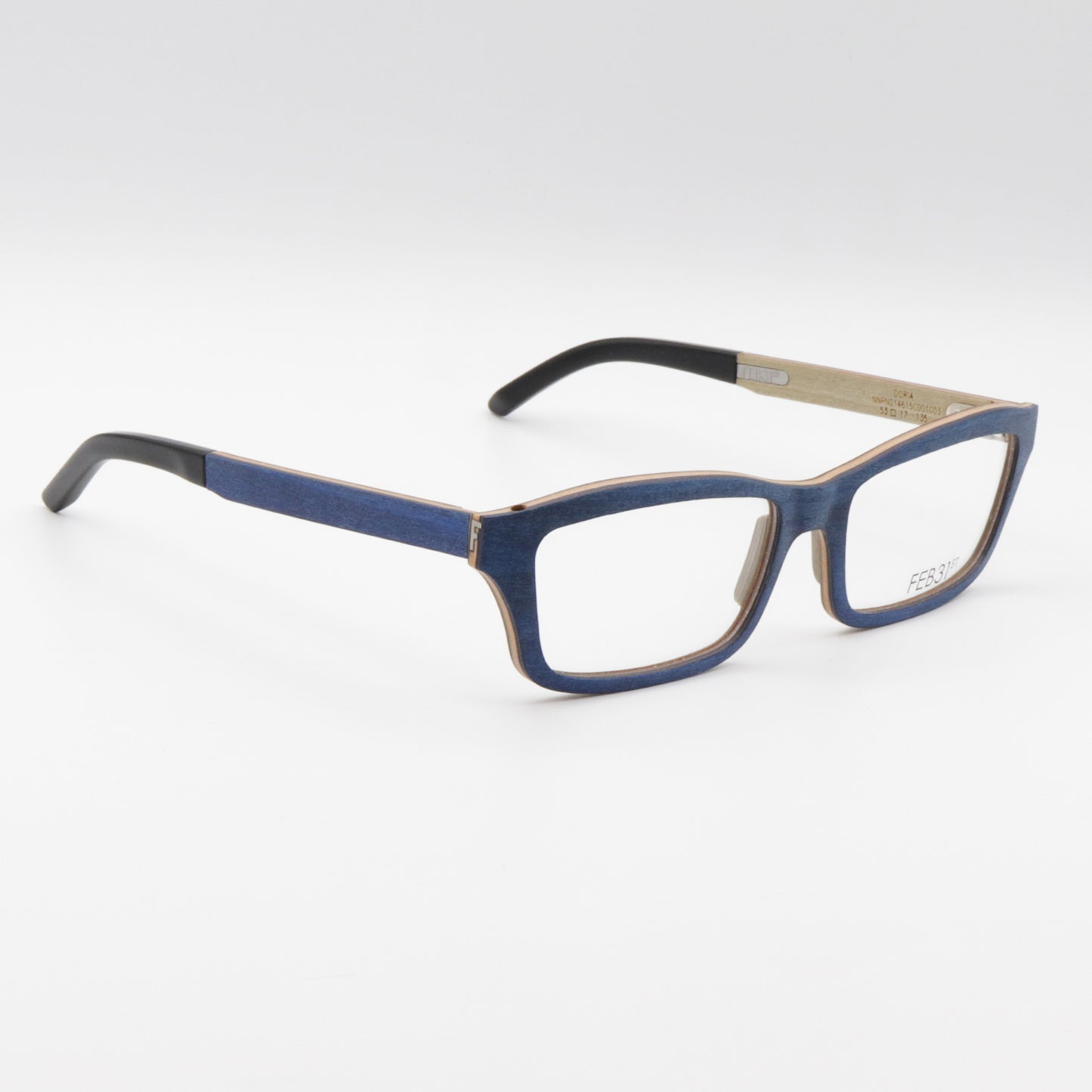 Doria by FEB31st wooden glasses Blue and Beige
