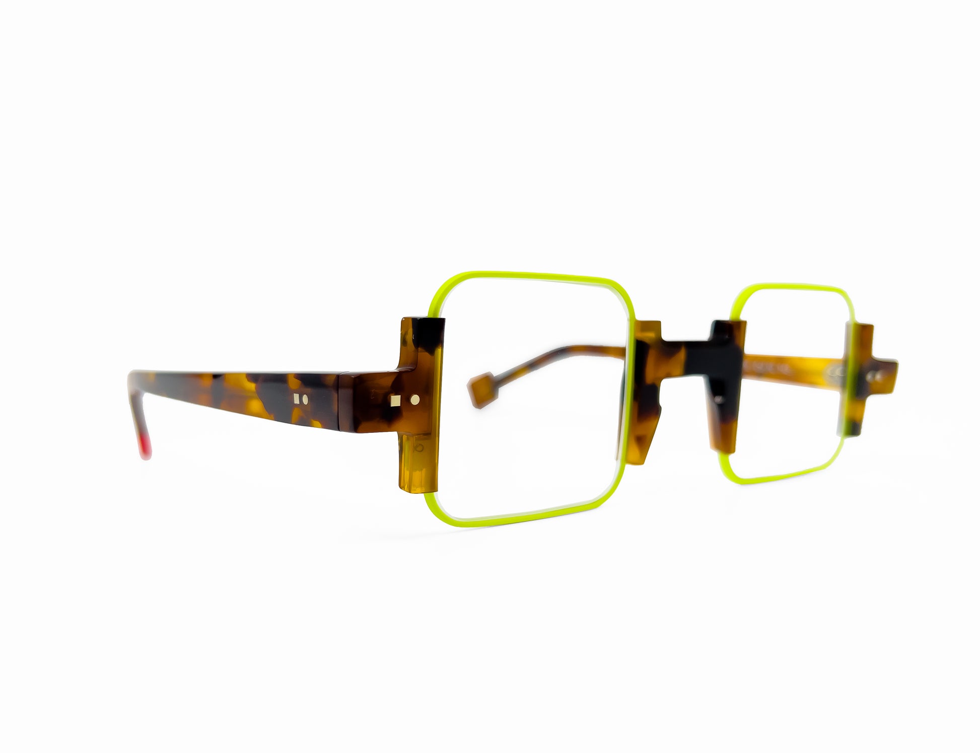 square unique tortoise neon optical glasses New York