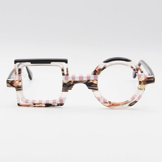 Square and Round 3075 La Bleu Multi-Color Pink Glasses