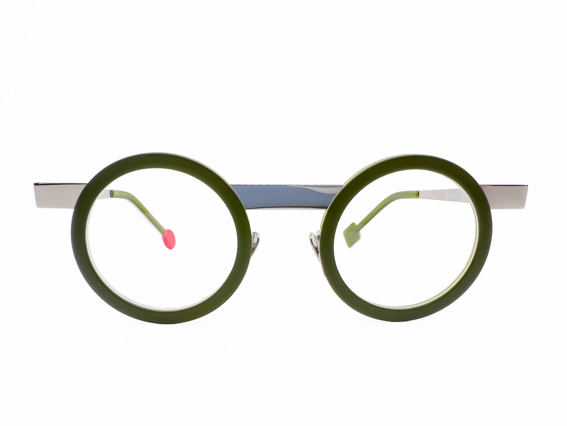 optical glasses round green metal New York 